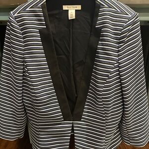 White House Black Market Navy and White Striped Blazer
